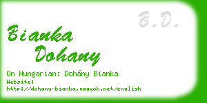 bianka dohany business card